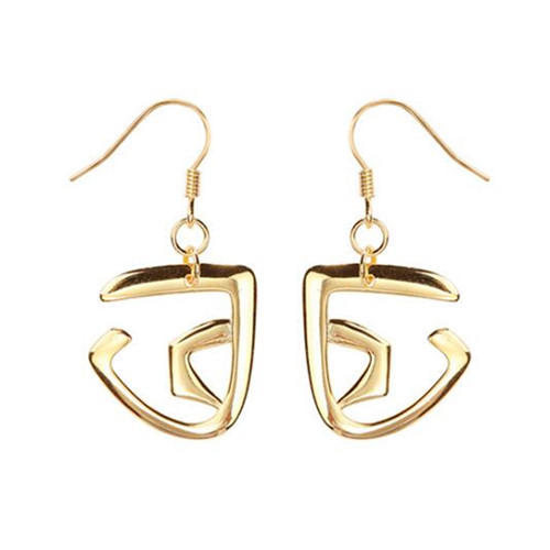 Gold color 925 sterling silver fine jewels French hook dangle earrings